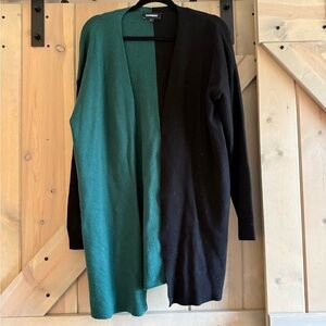 Express Colorblock Open Front Cardigan